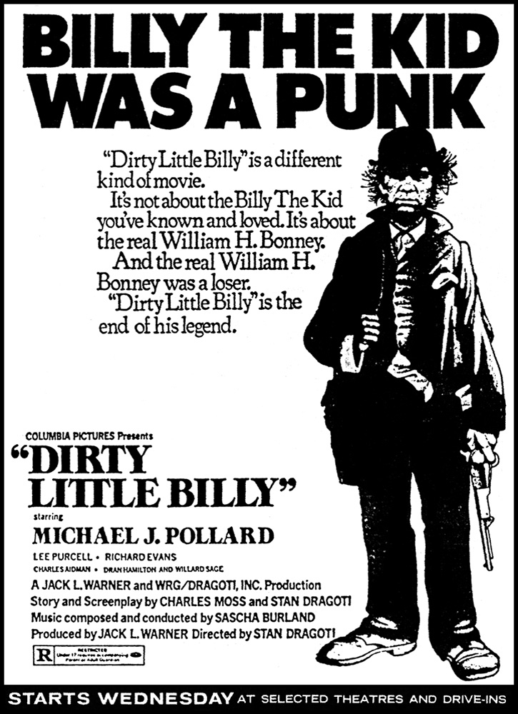 Dirty Little Billy Movie on DVD (1972) 1 Dirty Little Billy Movie on DVD (1972)